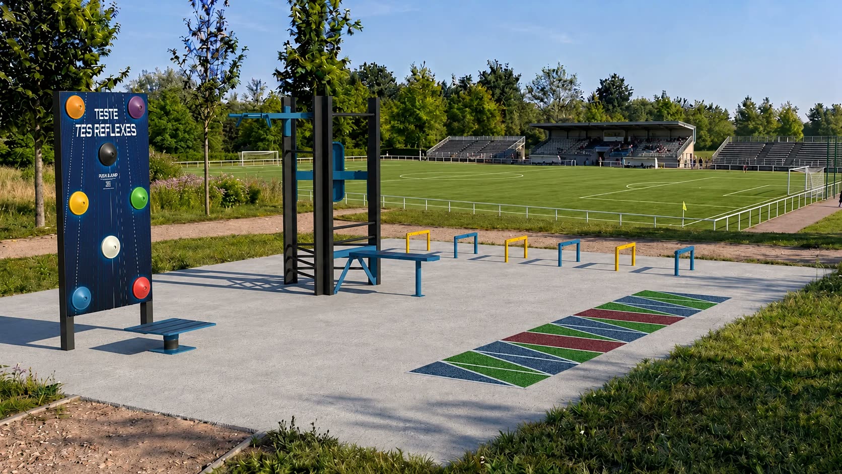 Espace sportif AirFit installé dans un parc